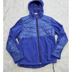 New Balance Woman's Blue Zip Up Hooded Fleece Jacket Size Large